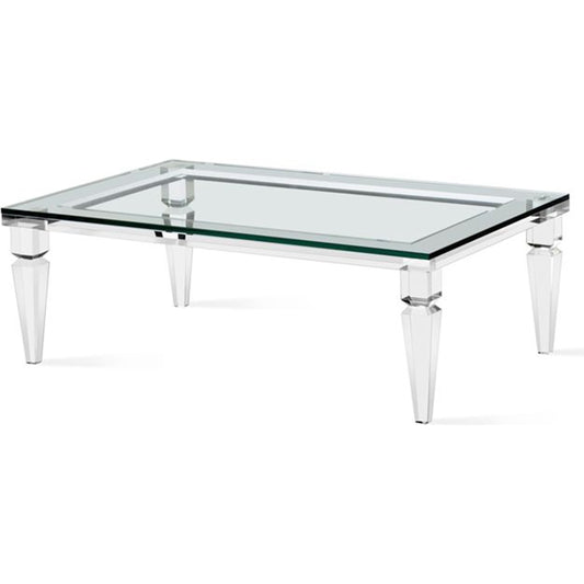 Savannah Cocktail Table by Interlude Home in clear. Made from acrylic, glass in a modern style.