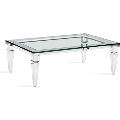 Savannah Cocktail Table by Interlude Home in clear. Made from acrylic, glass in a modern style.