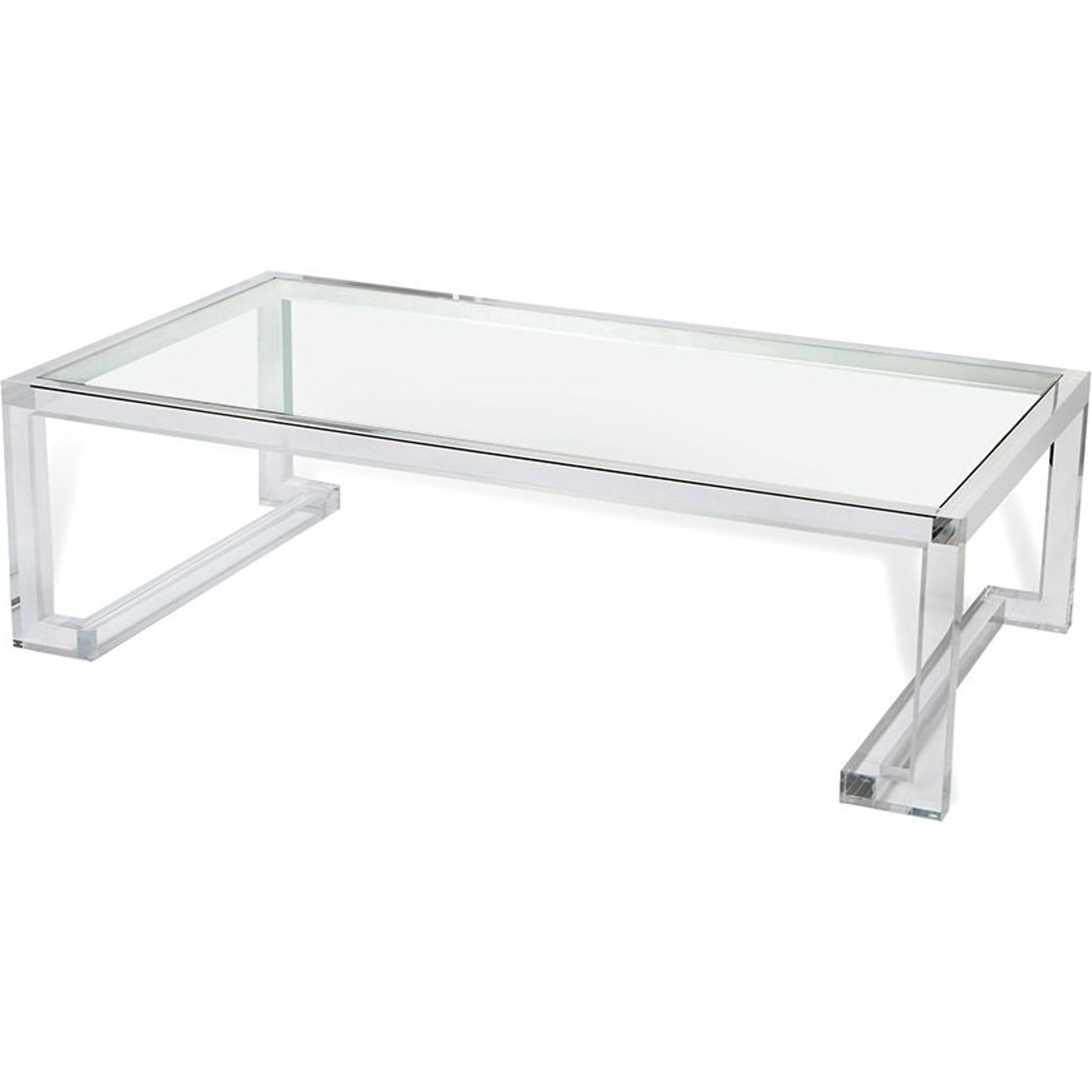 Ava Cocktail Table by Interlude Home in clear. Made from acrylic, glass in a modern style.