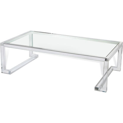 Ava Cocktail Table by Interlude Home in clear. Made from acrylic, glass in a modern style.