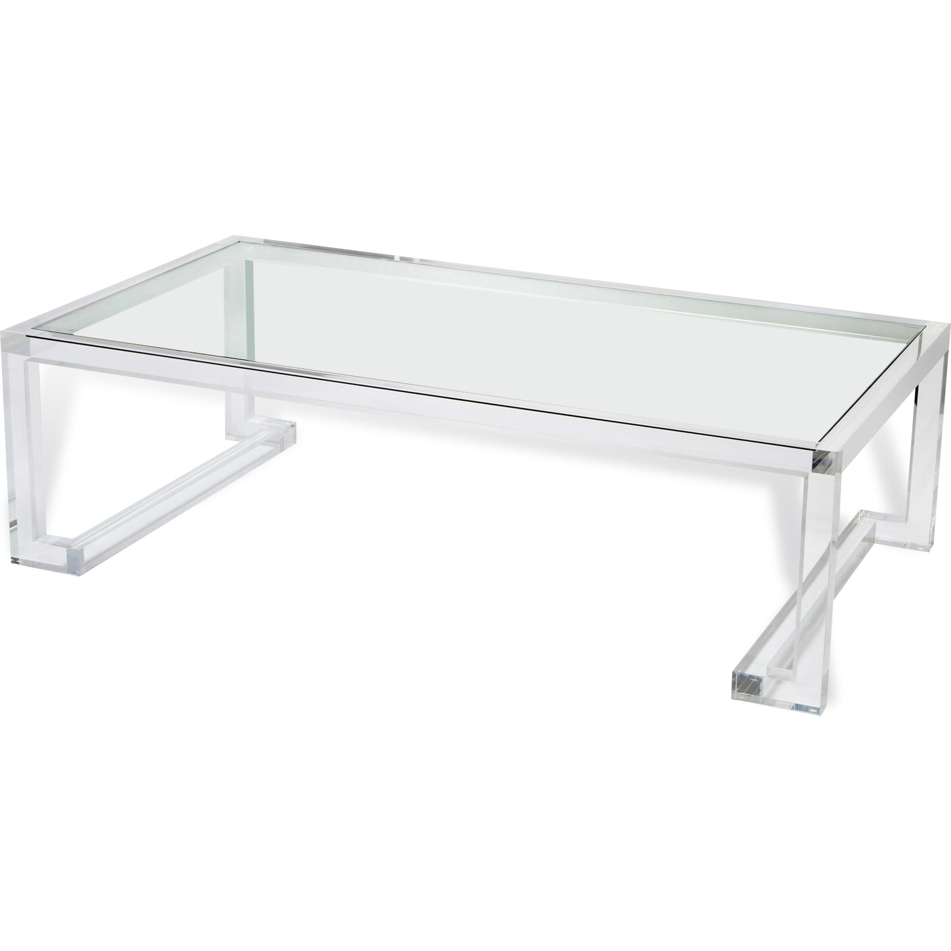 Ava Cocktail Table by Interlude Home in clear. Made from acrylic, glass in a modern style.