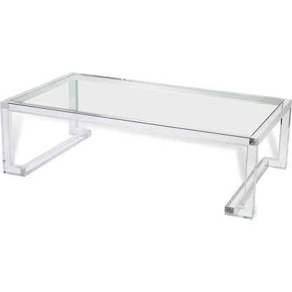 Ava Cocktail Table by Interlude Home in clear. Made from acrylic, glass in a modern style.