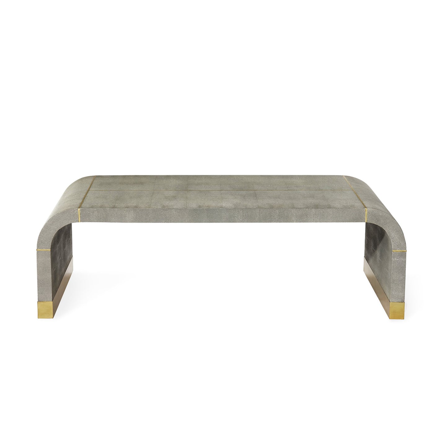 002 SR-839768 | Additional Silo | Sutherland Cocktail Table by Interlude Home in sorrel gray shagreen, brushed brass. Made from wood, faux shagreen, brass in a modern style.