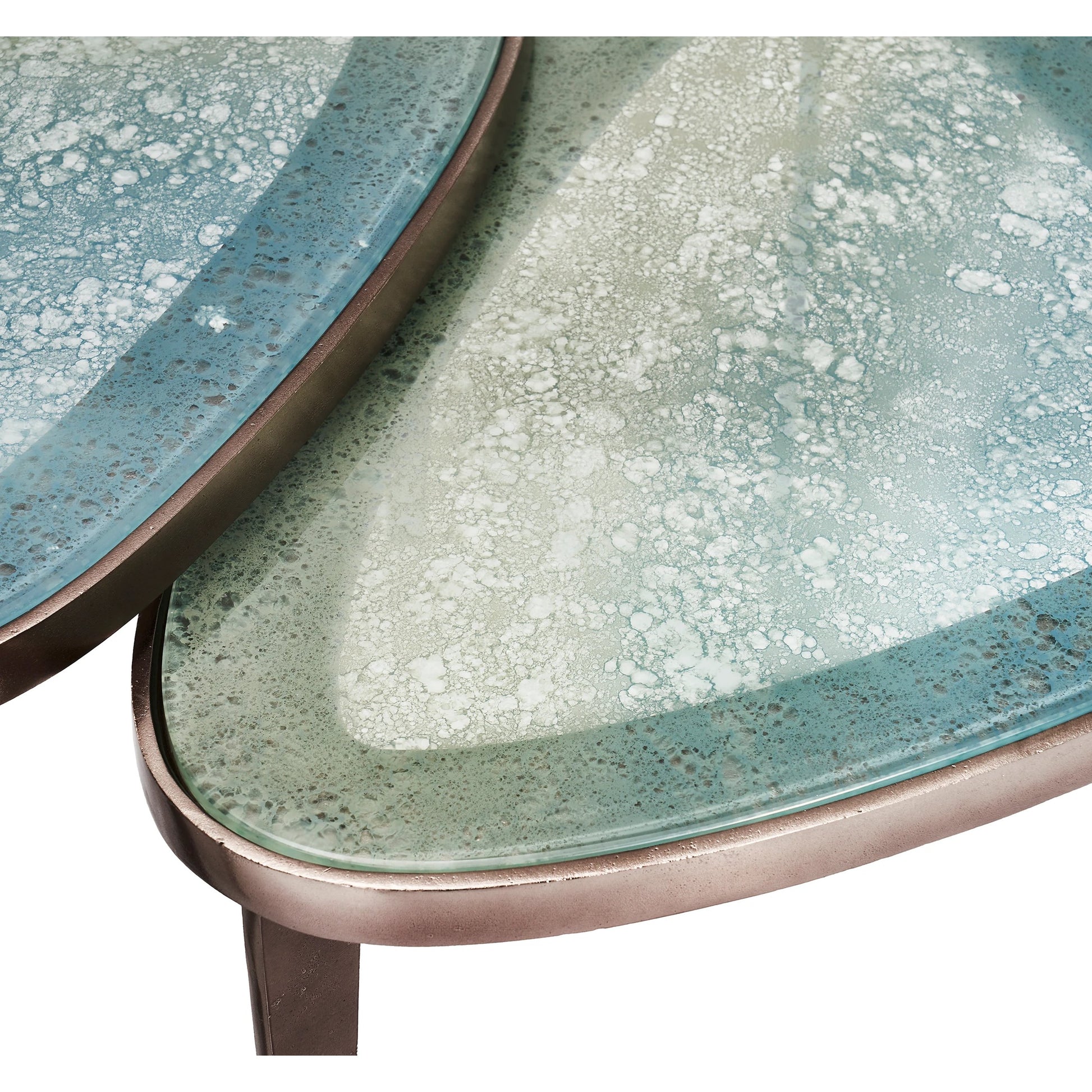 Jan Bunching Cocktail Tables by Interlude Home. Made from aluminum, glass in a eclectic & global style.