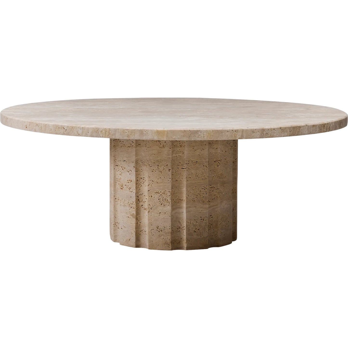 001 SI-2122622 | Additional Silo | Amerigo Cocktail Table by Interlude Home in raw travertine. Made from travertine in a modern style.