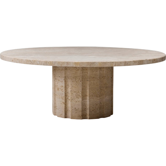 Amerigo Cocktail Table by Interlude Home in raw travertine. Made from travertine in a modern style.