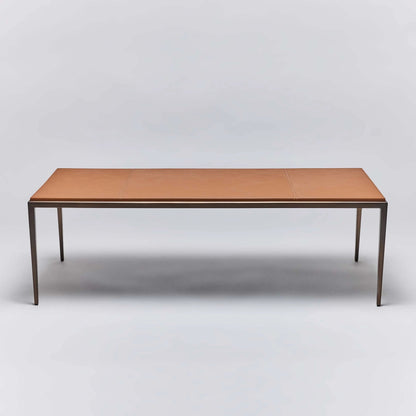 Auburn Cocktail Table by Interlude Home. Made from wood, cast iron, leather in a modern style.