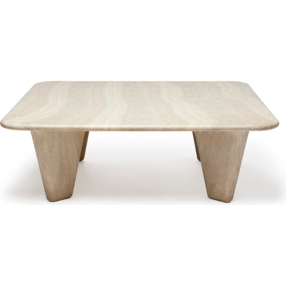 L'Avenue Cocktail Table by Interlude Home in cream and cavern. Made from crafted marble concrete in a unique style.