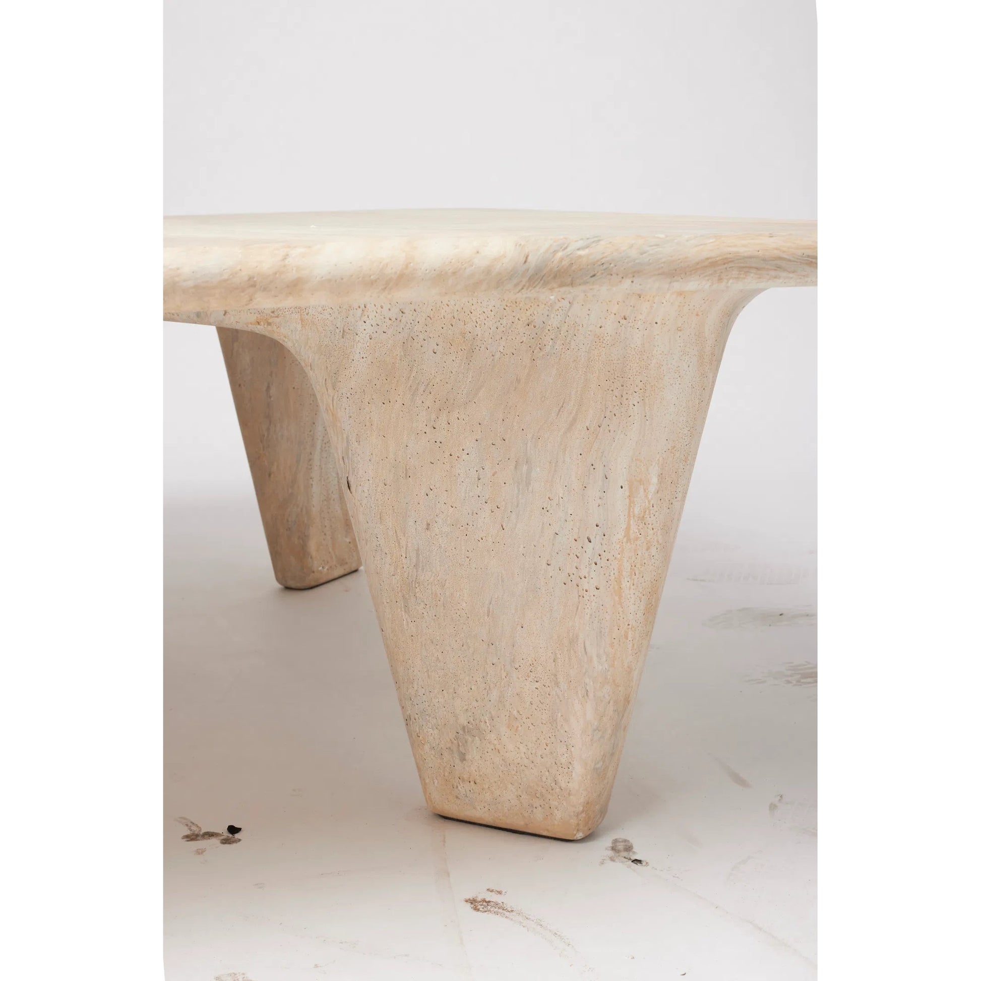 L'Avenue Cocktail Table by Interlude Home in cream and cavern. Made from crafted marble concrete in a unique style.