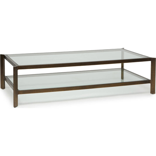 Linley Cocktail by Interlude Home in deep bronze, clear glass. Made from metal, glass in a traditional style.