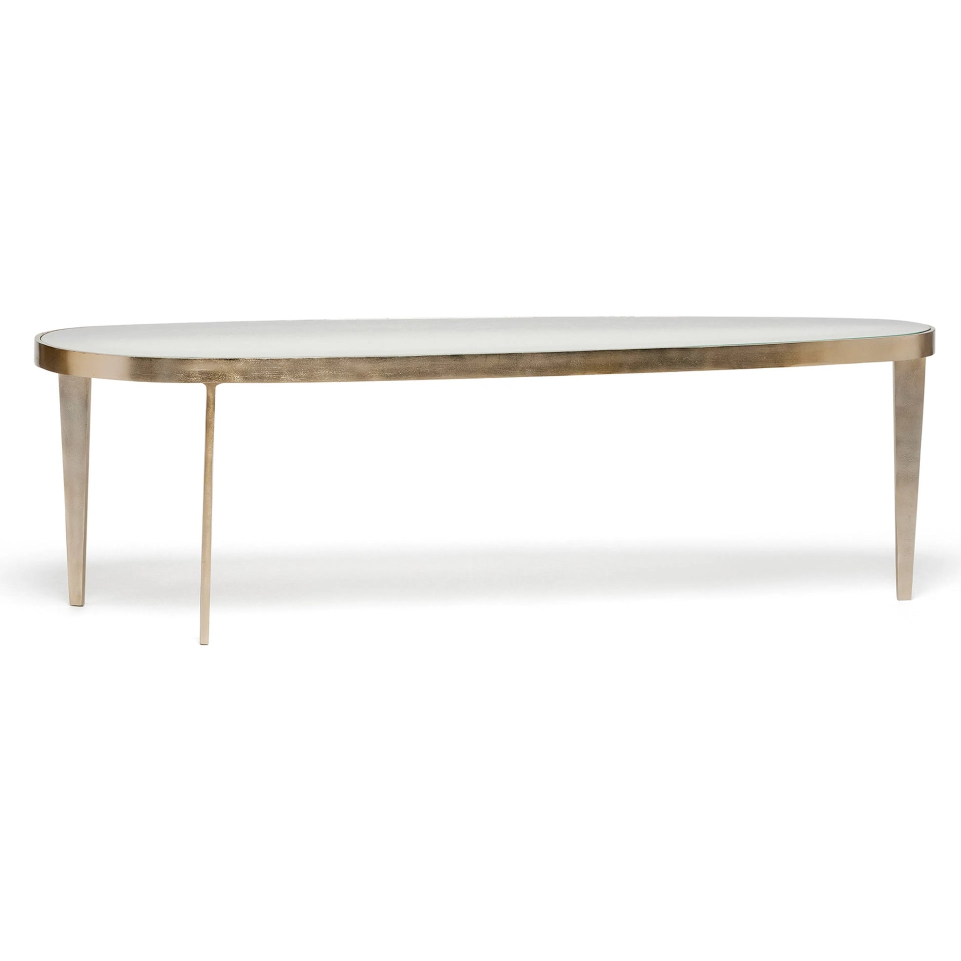 Jan Cocktail Table Large by Interlude Home in twilight bronze. Made from aluminum, glass in a modern style.
