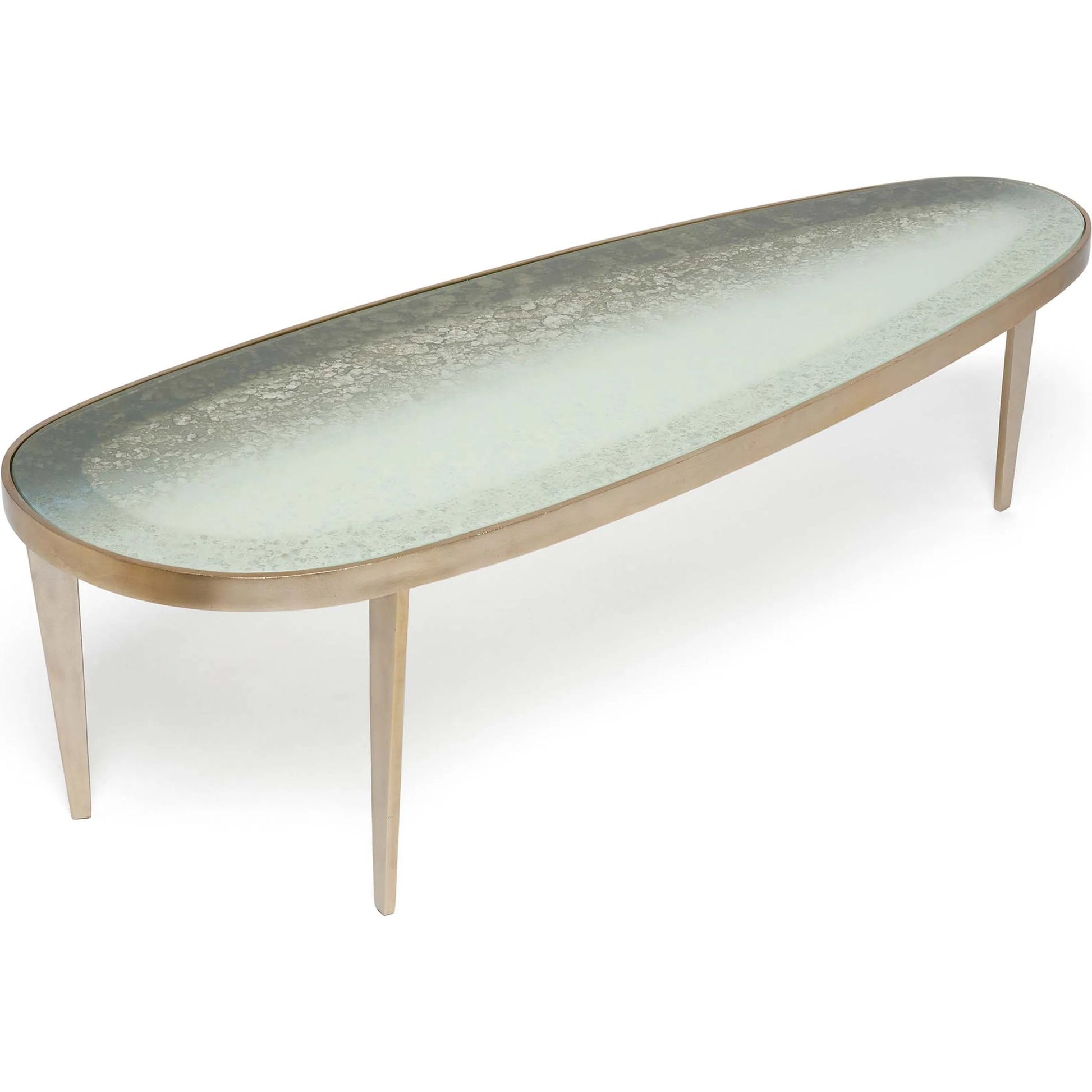 Jan Cocktail Table Large by Interlude Home in twilight bronze. Made from aluminum, glass in a modern style.