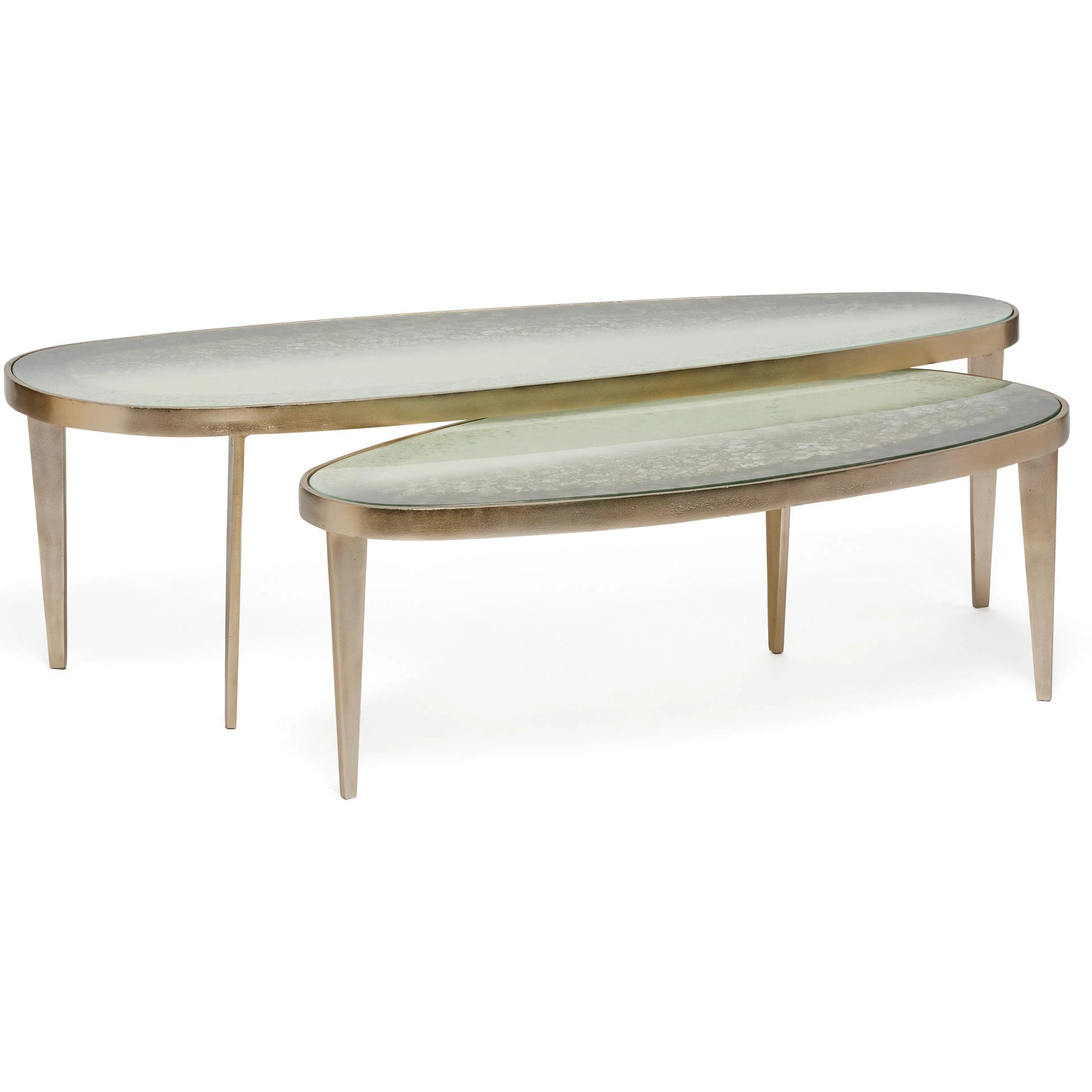Jan Cocktail Table Large by Interlude Home in twilight bronze. Made from aluminum, glass in a modern style.