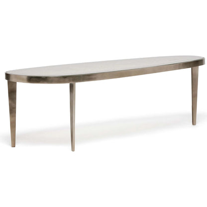 Jan Cocktail Table Large by Interlude Home in twilight bronze. Made from aluminum, glass in a modern style.