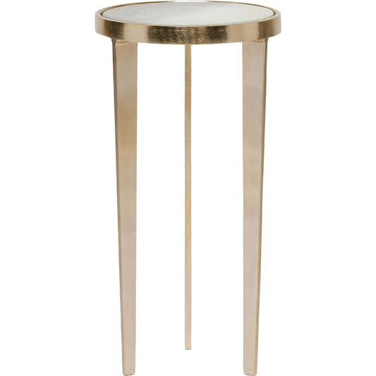 Jan Round Drink Table by Interlude Home. Made from aluminum, glass in a unique style.