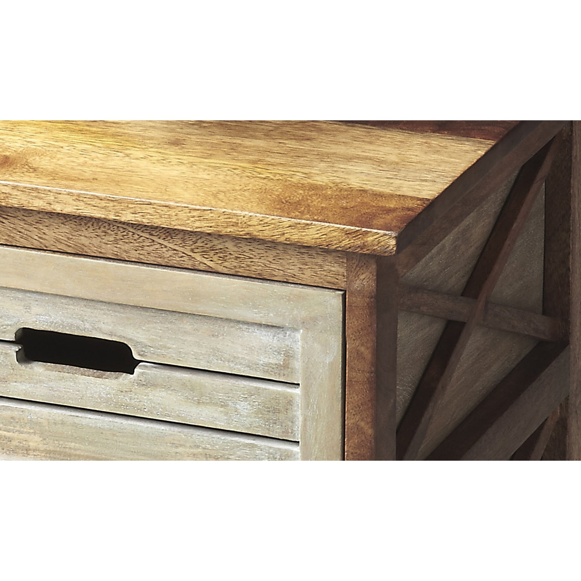 Hayden Modern Chairside Chest by Butler Specialty Company in multi-color and modern expressions. Made from mango wood solids, mdf in a cottage & farmhouse style.