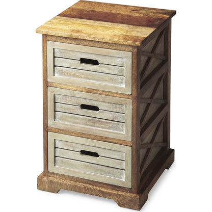 Hayden Modern Chairside Chest by Butler Specialty Company in multi-color and modern expressions. Made from mango wood solids, mdf in a cottage & farmhouse style.