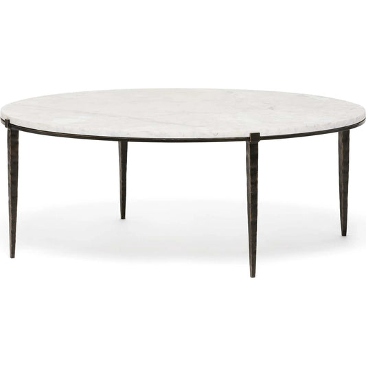 Como Cocktail Table by Interlude Home in gilded bronze, salt. Made from iron, marble in a unique style.