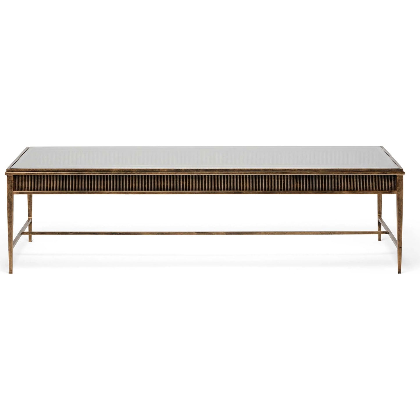 002 SI-2374501 | Additional Silo | Camille Cocktail Table by Interlude Home in gilded brass, clear. Made from iron, glass in a modern style.