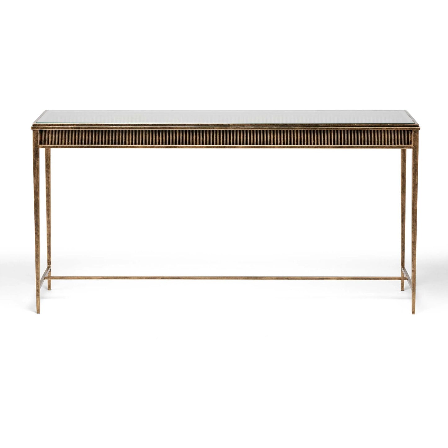 002 SI-2374502 | Additional Silo | Camille Console by Interlude Home in gilded brass, clear. Made from iron, glass in a modern style.