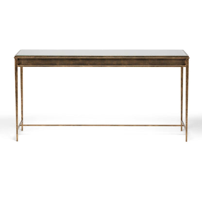 Camille Console by Interlude Home in gilded brass, clear. Made from iron, glass in a modern style.