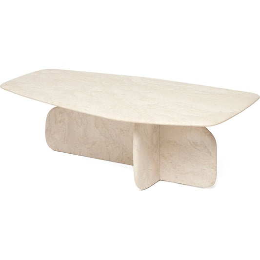 Celine Cocktail Table by Interlude Home in biscuit. Made from marble in a transitional style.