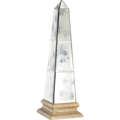 Luxor Obelisk by Cyan Design in antique brass. Made from mdf, mirrored glass in a modern style.