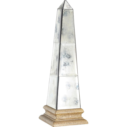 Luxor Obelisk by Cyan Design in antique brass. Made from mdf, mirrored glass in a unique style.