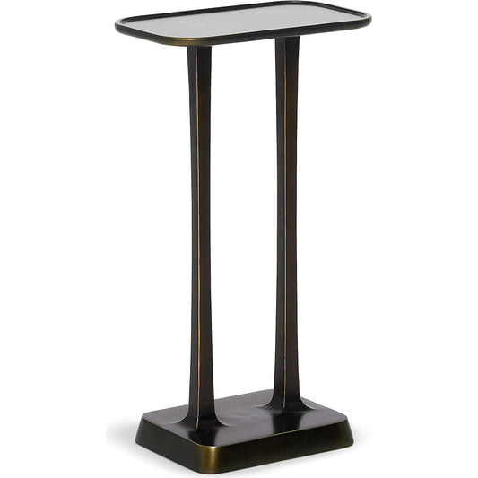 Axel Drink Table by Interlude Home in deep bronze. Made from aluminum in a traditional style.
