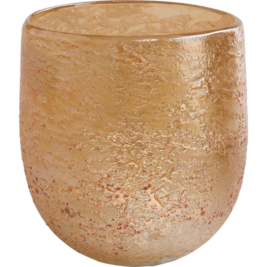 Golden Taffy Vase by Cyan Design in light gold. Made from art glass in a unique style.