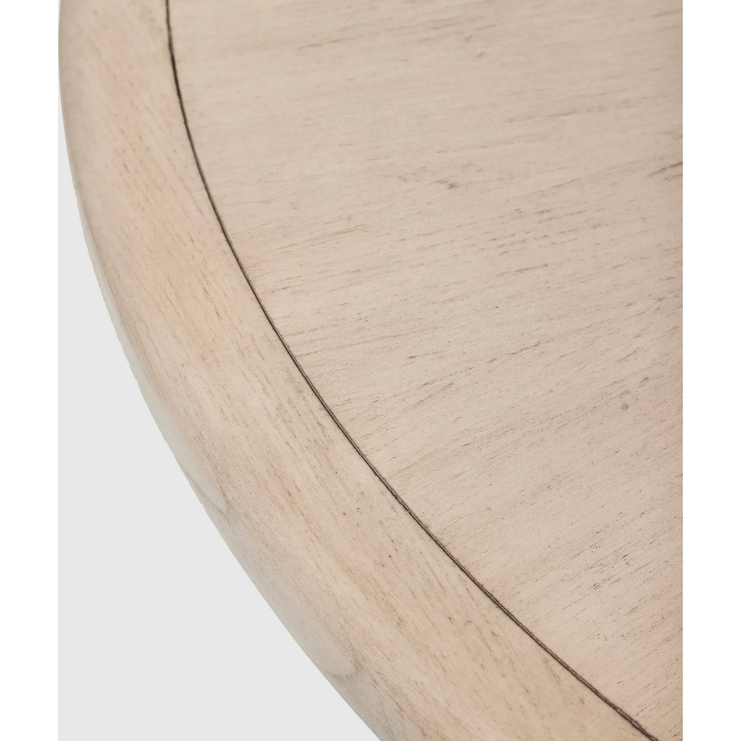 008 SI-2519586 | Closeup | Harperly Dining Table by Interlude Home in washed taupe, satin aged bronze. Made from sungkai wood, raffia, metal in a transitional style.