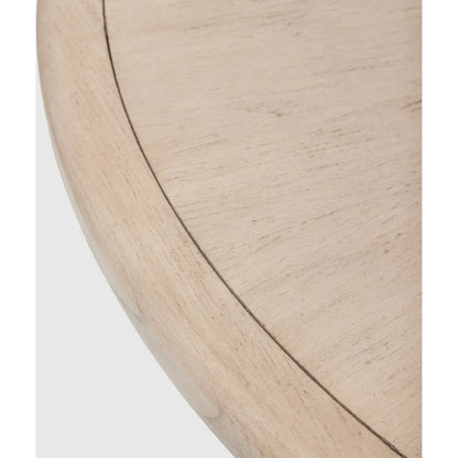 Harperly Dining Table by Interlude Home in washed taupe, satin aged bronze. Made from sungkai wood, raffia, metal in a transitional style.