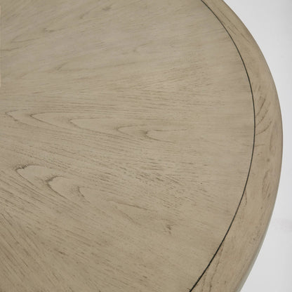 Harperly Dining Table by Interlude Home in washed taupe, satin aged bronze. Made from sungkai wood, raffia, metal in a transitional style.