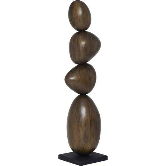 Sienna 72" Sculpture by Interlude Home in classic walnut, matte black. Made from mango wood, metal in a transitional style.