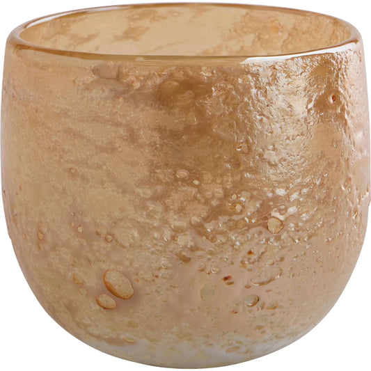 Golden Taffy Vase by Cyan Design in light gold. Made from art glass in a unique style.