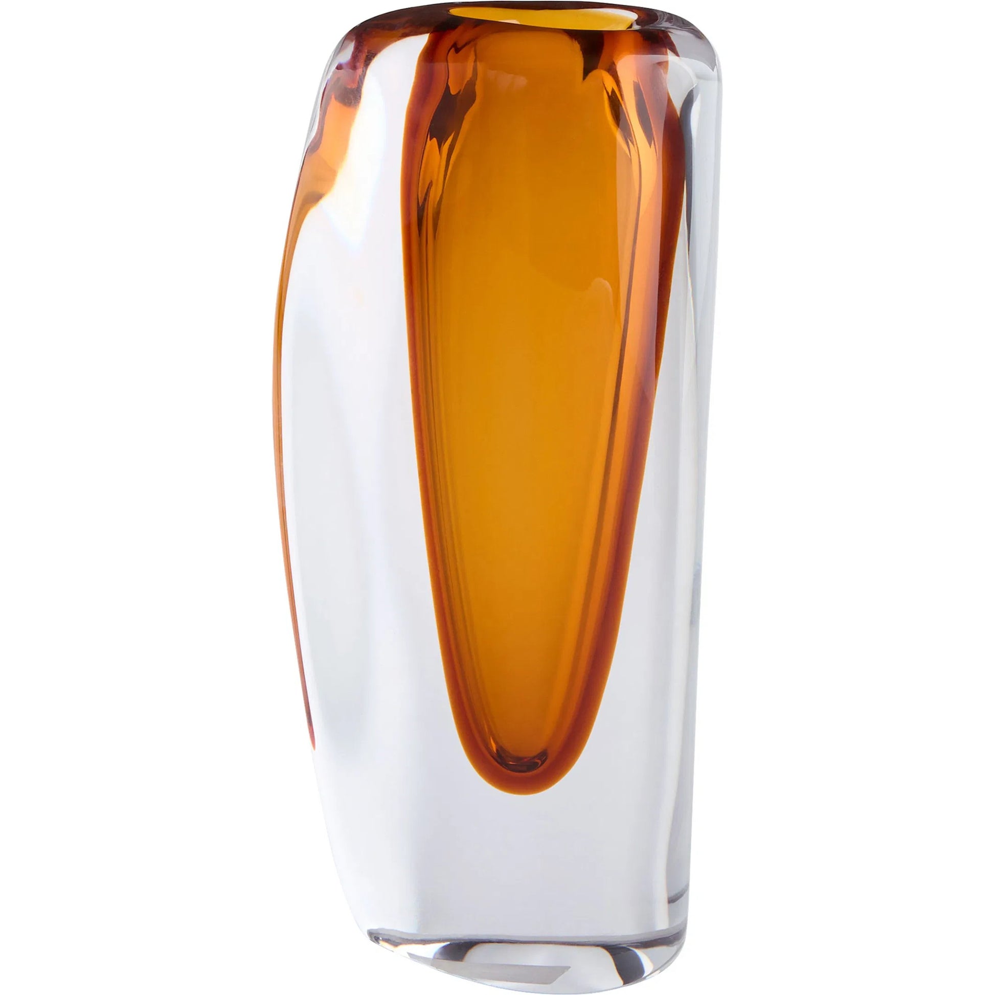 Rovno Vase by Cyan Design in amber, clear. Made from art glass in a eclectic & global style.