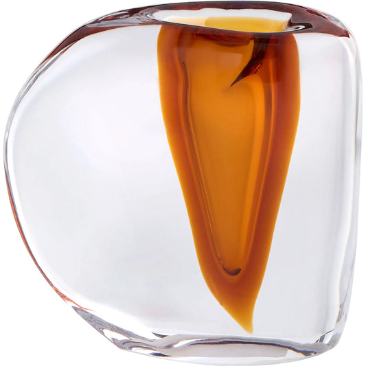 Rovno Vase by Cyan Design in amber, clear. Made from art glass in a unique style.