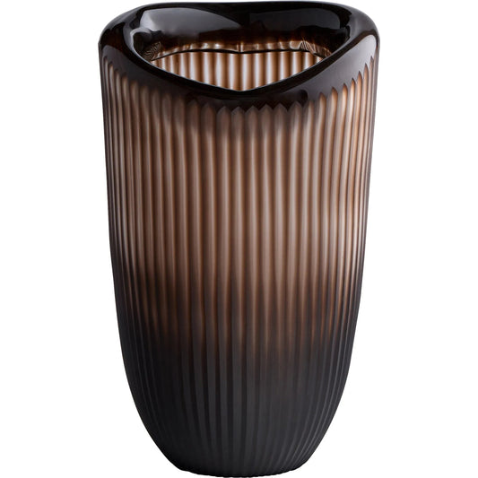 Cacao Vase by Cyan Design in brown. Made from art glass in a unique style.