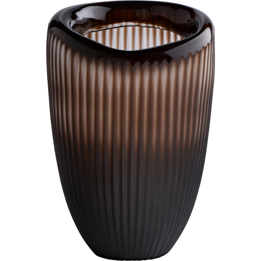 Cacao Vase by Cyan Design in brown. Made from art glass in a unique style.