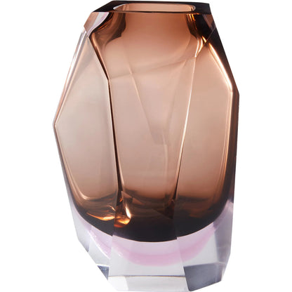 Macallen Vase by Cyan Design in whiskey. Made from art glass in a eclectic & global style.