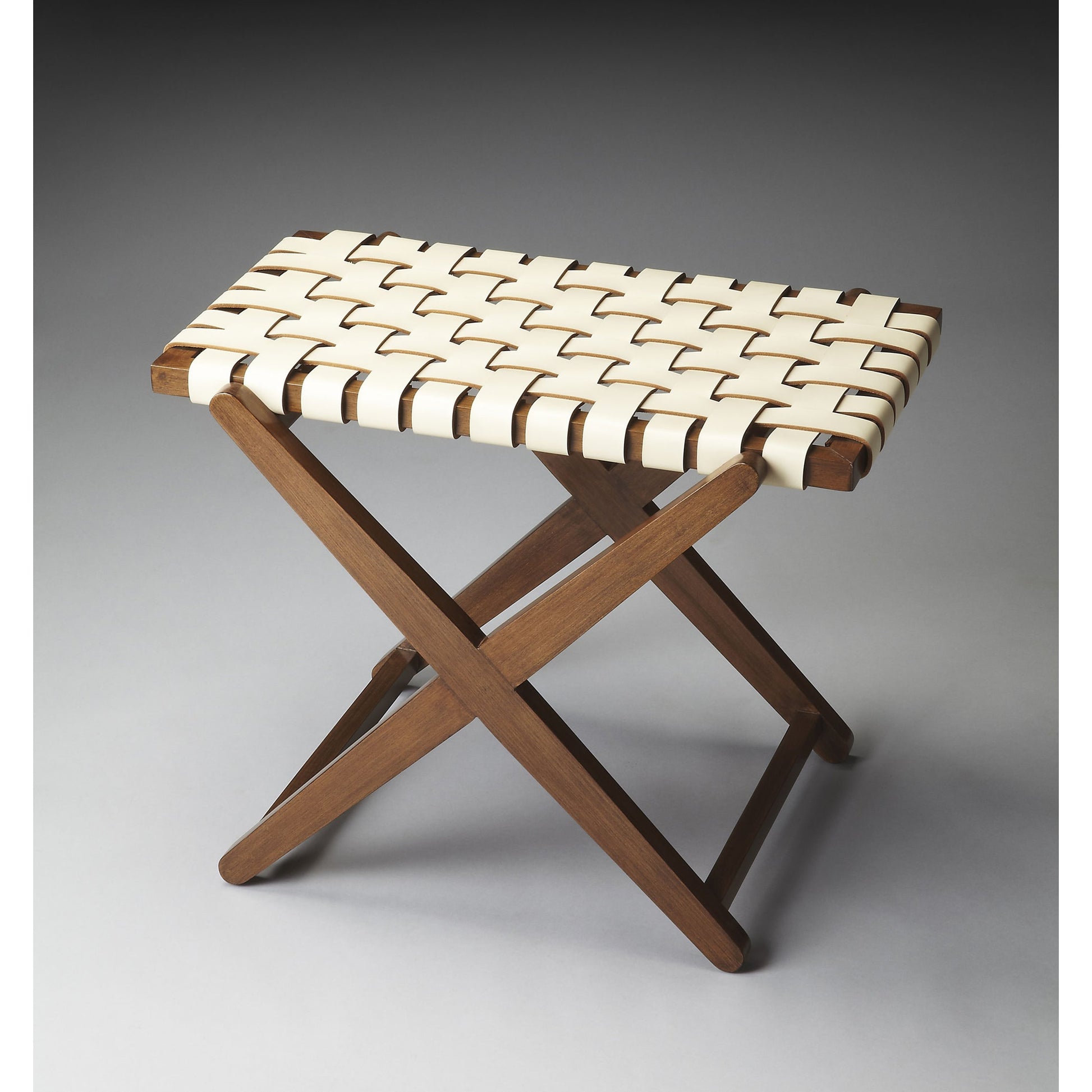 Luggage Rack by Butler Specialty Company in multi-color and modern expressions. Made from birch wood, leather in a modern style.