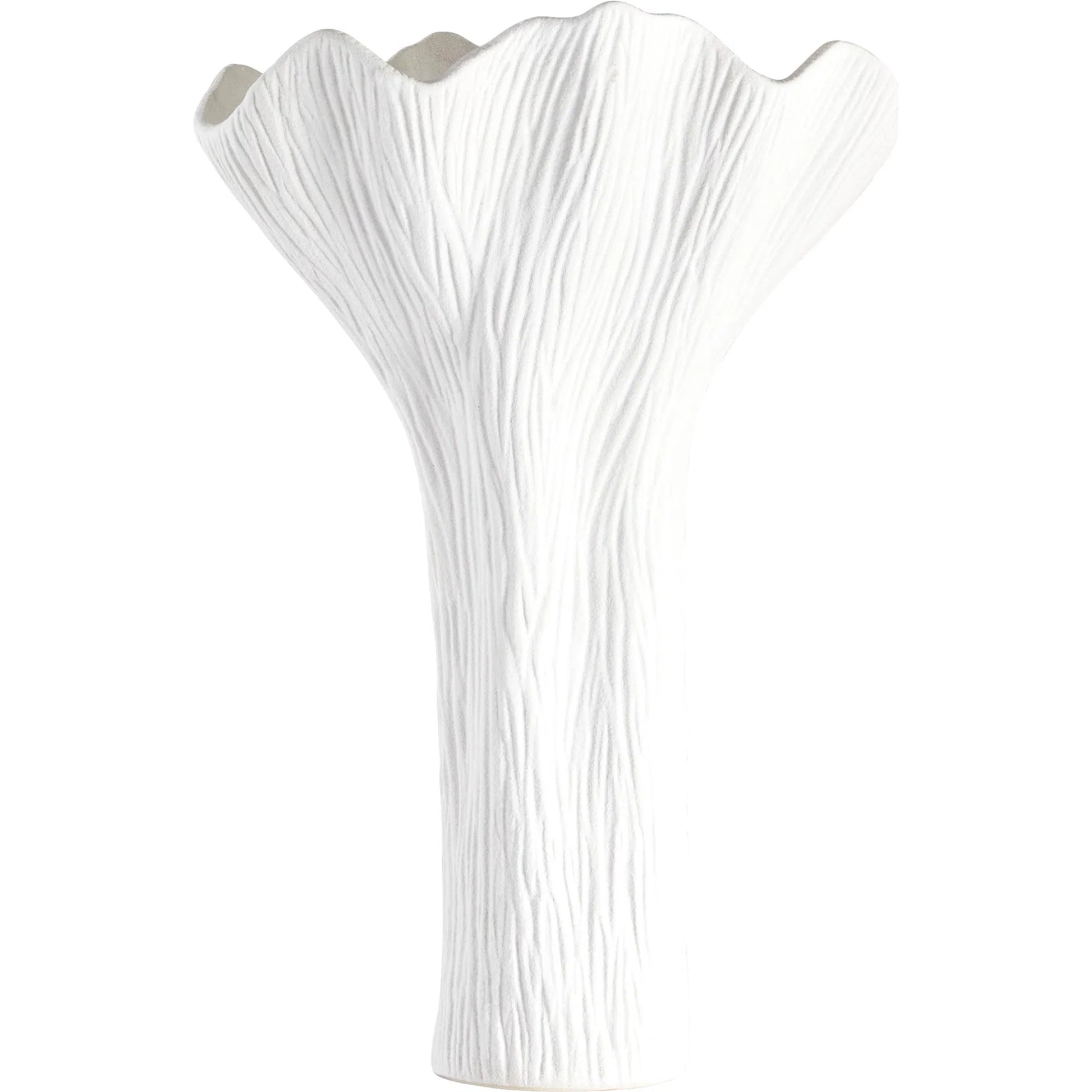 Tulip Vase by Cyan Design in white. Made from ceramic in a modern style.
