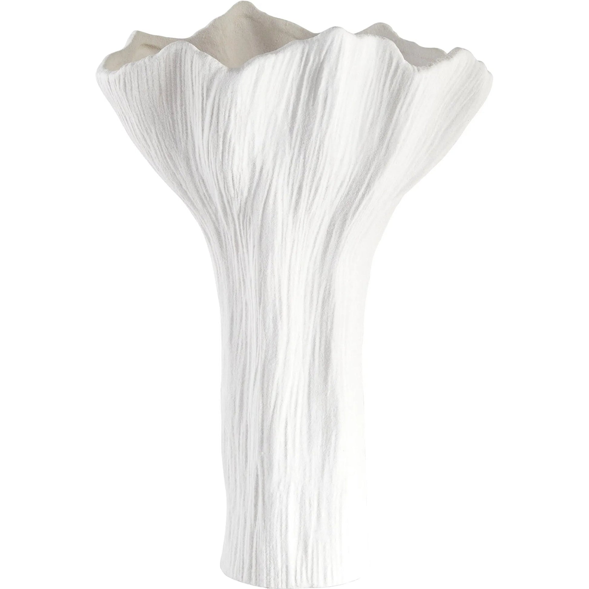 Tulip Vase by Cyan Design in white. Made from ceramic in a modern style.