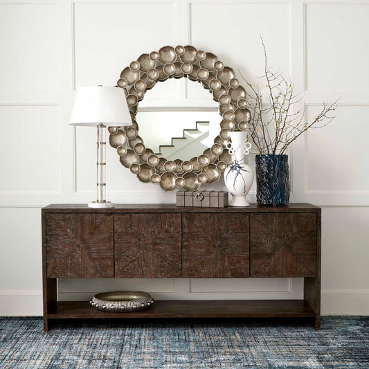 Thorough Vase by Cyan Design in blue. Made from art glass in a coastal style.