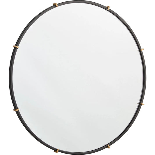 Klipp Round Mirror by Cyan Design in black. Made from metal, mirrored glass in a unique style.