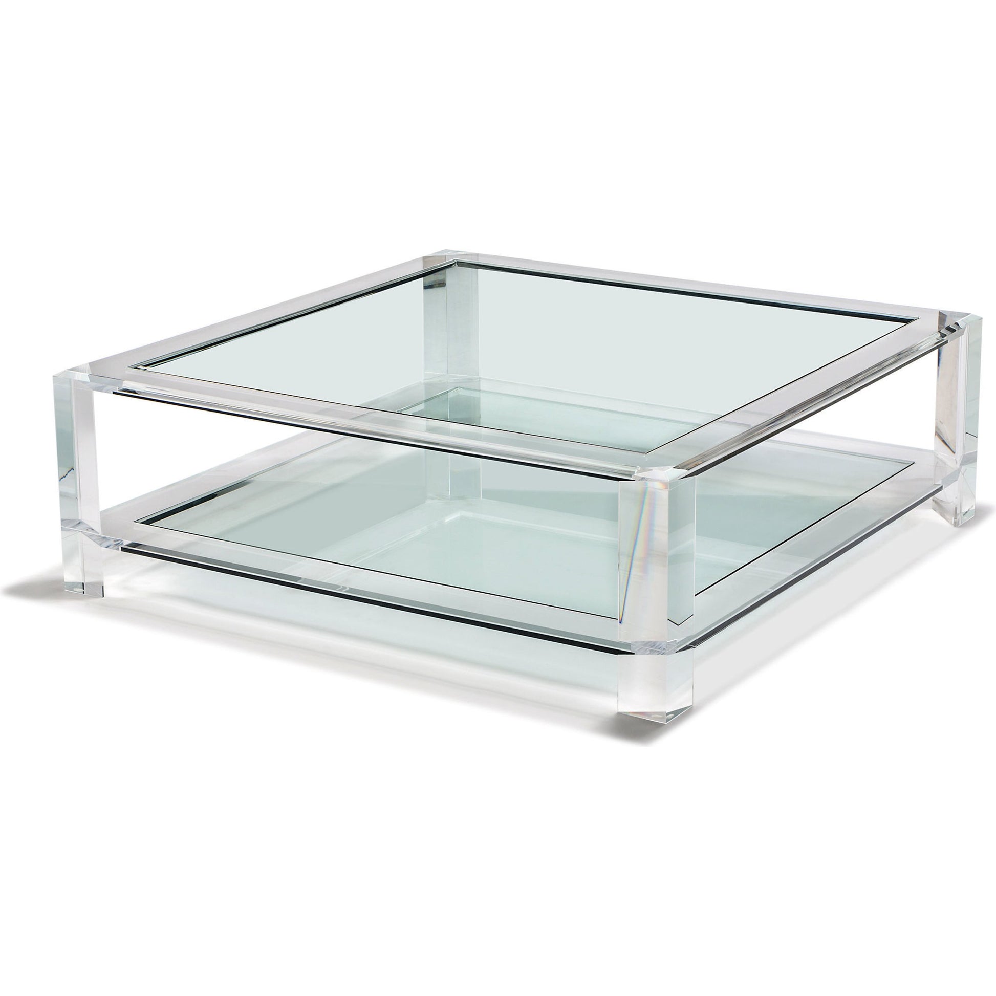 Surrey Grand Square Cocktail by Interlude Home in clear. Made from acrylic, glass in a modern style.