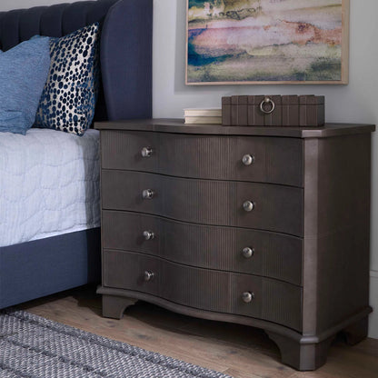 Mayfair Chest by Cyan Design in smoked gray. Made from leather, mdf in a transitional style.
