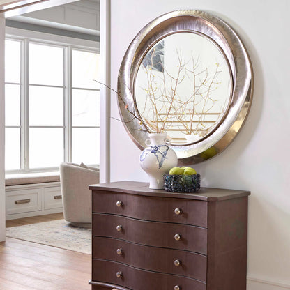 Mayfair Chest by Cyan Design in smoked gray. Made from leather, mdf in a transitional style.