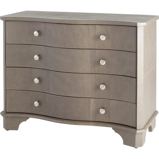 Mayfair Chest by Cyan Design in smoked gray. Made from leather, mdf in a unique style.