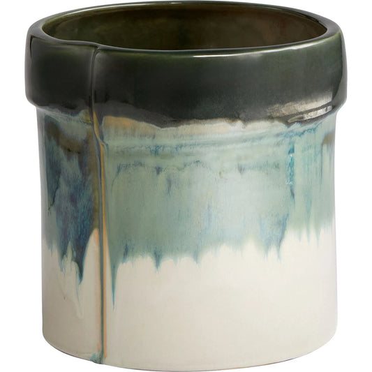 Folded Cachepot by Cyan Design in cascade sage. Made from ceramic in a unique style.